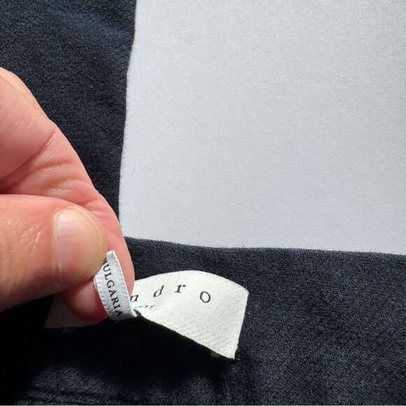 Sandro Elegant Dark Navy Cropped Trousers Size 34 - Picture 10 of 10